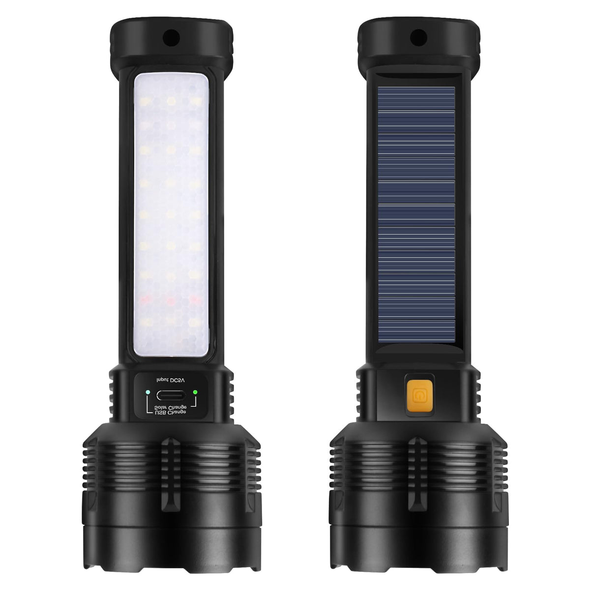 B013 LED flashlight with 20,000-lumen beam for wide outdoor visibility.