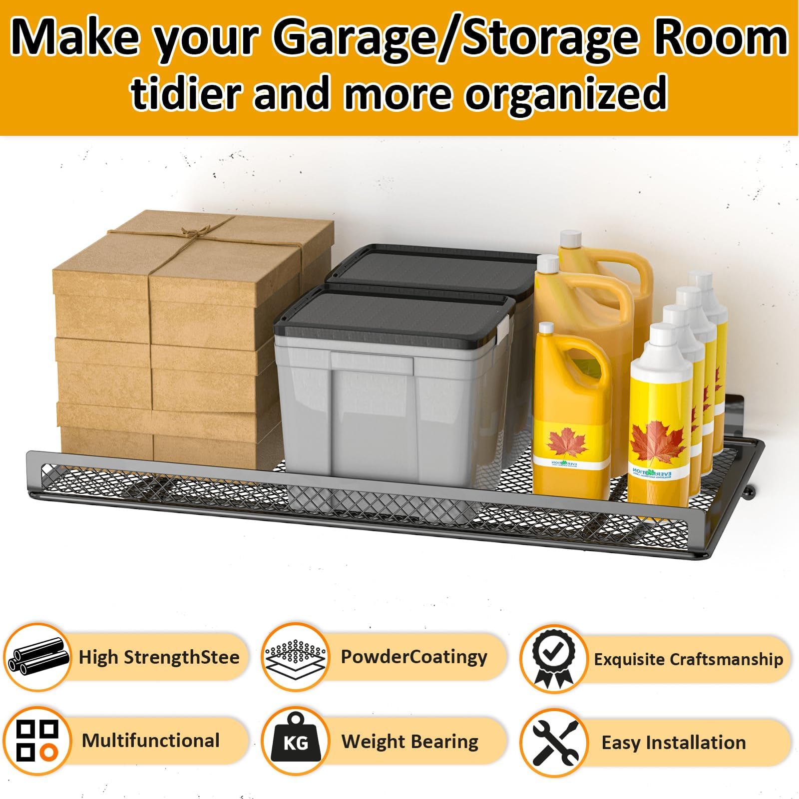 BABKAS durable metal frame highlights robust construction for daily garage storage needs