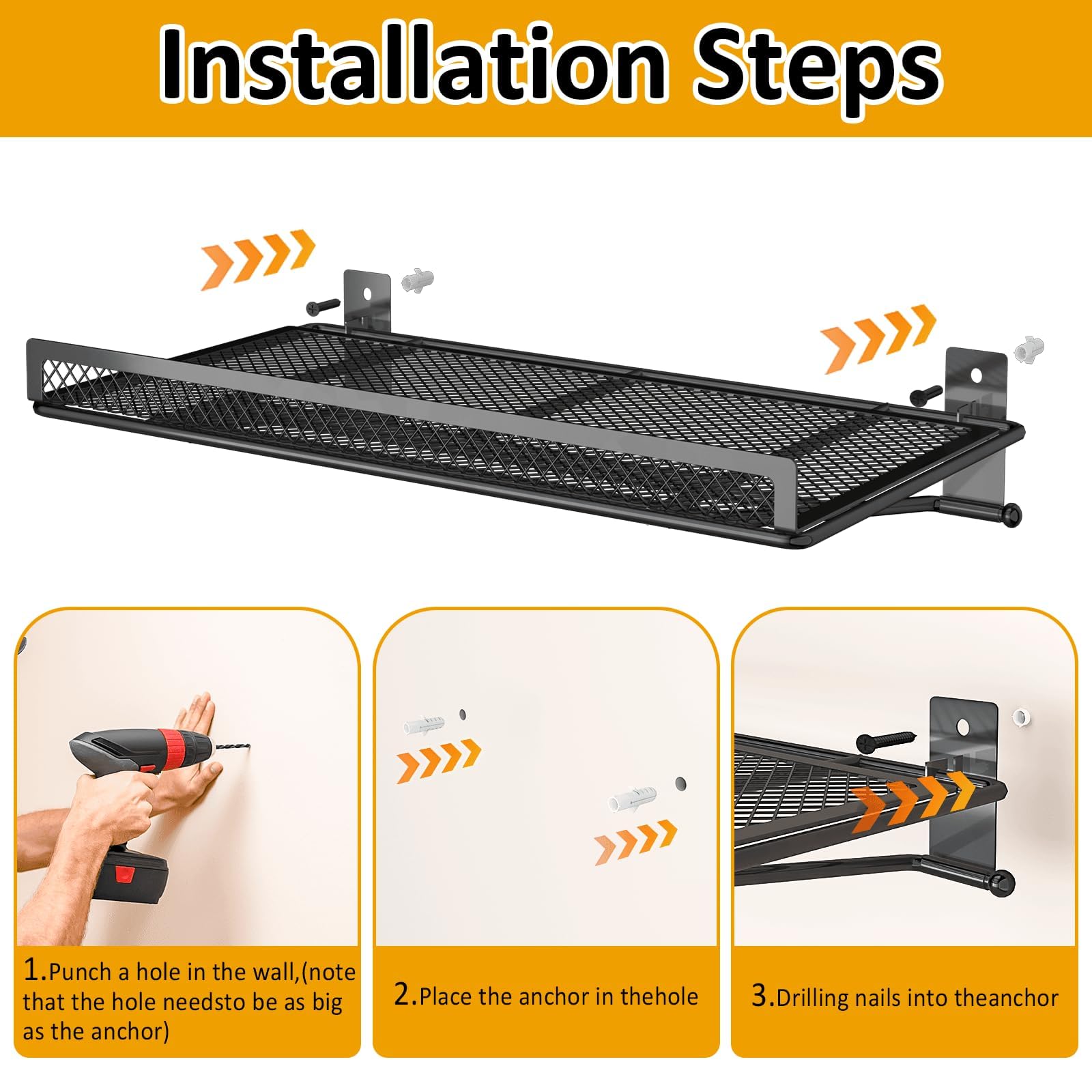 BABKAS easy-installation kit includes hardware for quick mounting on sturdy walls