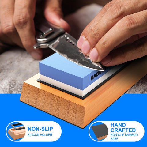 BABOSTOW angle guide ensures consistent sharpening angles for professional results.