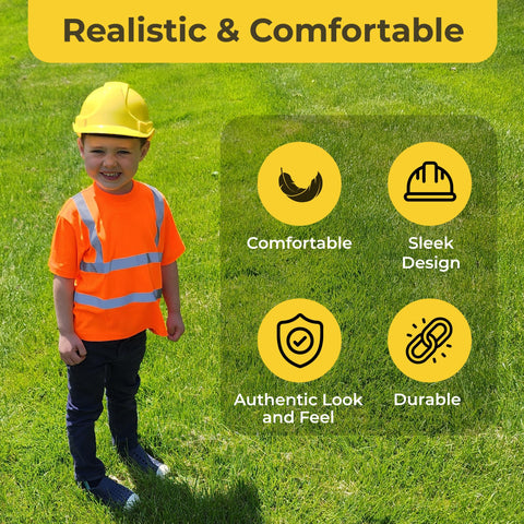 Babu Works child hard hat showing adjustable straps for a secure fit