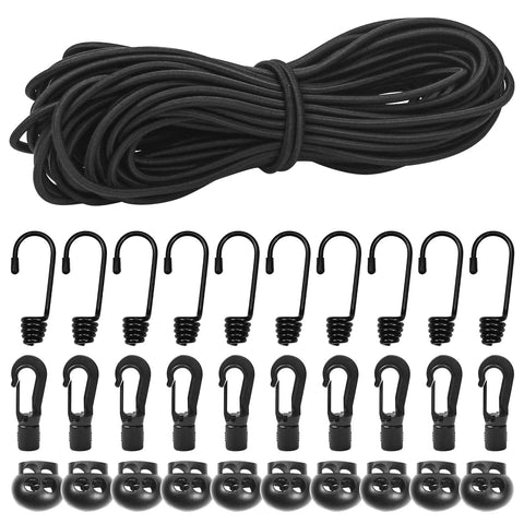 Bac-kitchen 1/8-inch bungee cord with hooks securing gear during loading