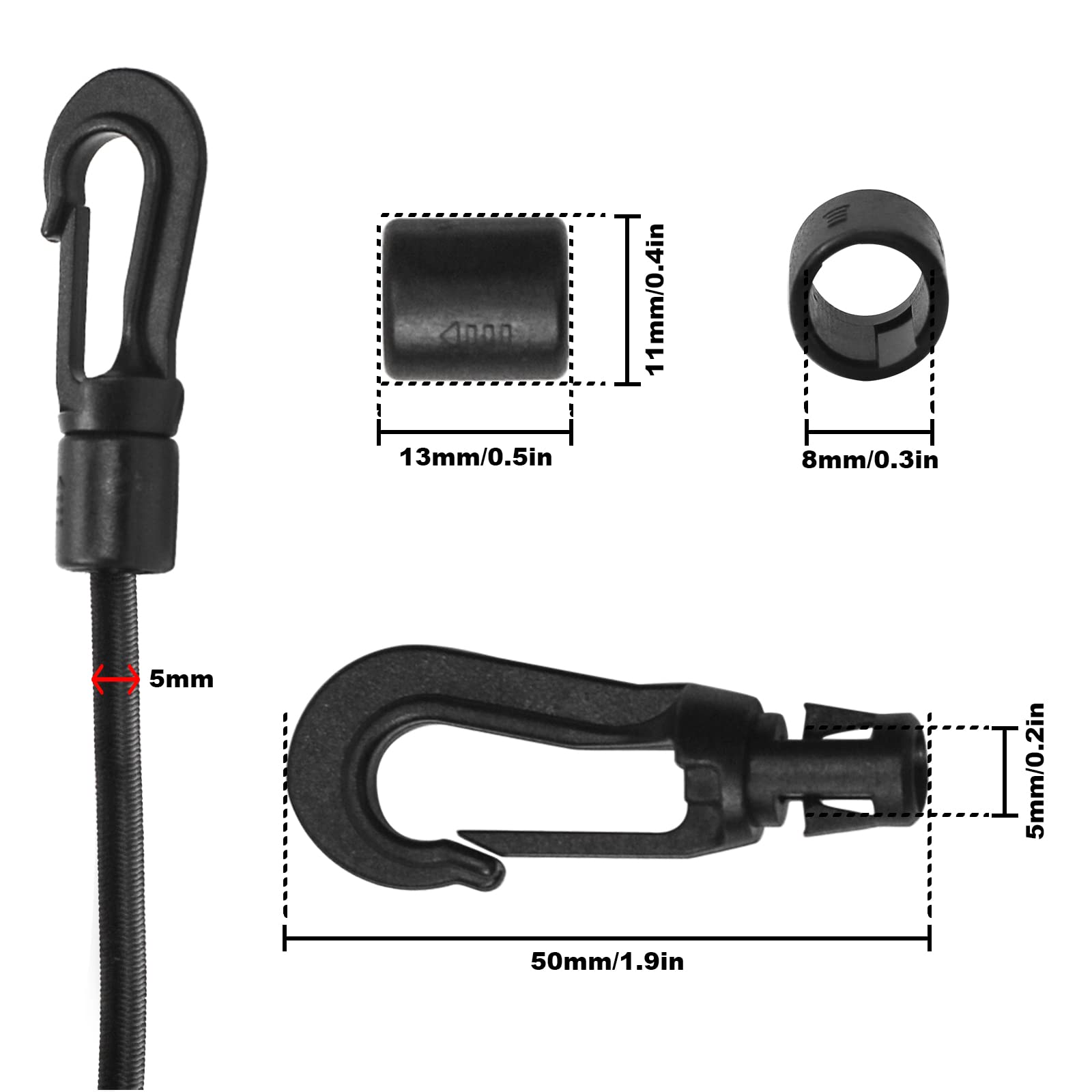 Bac-kitchen bungee cord hooks close-up showing sturdy hardware