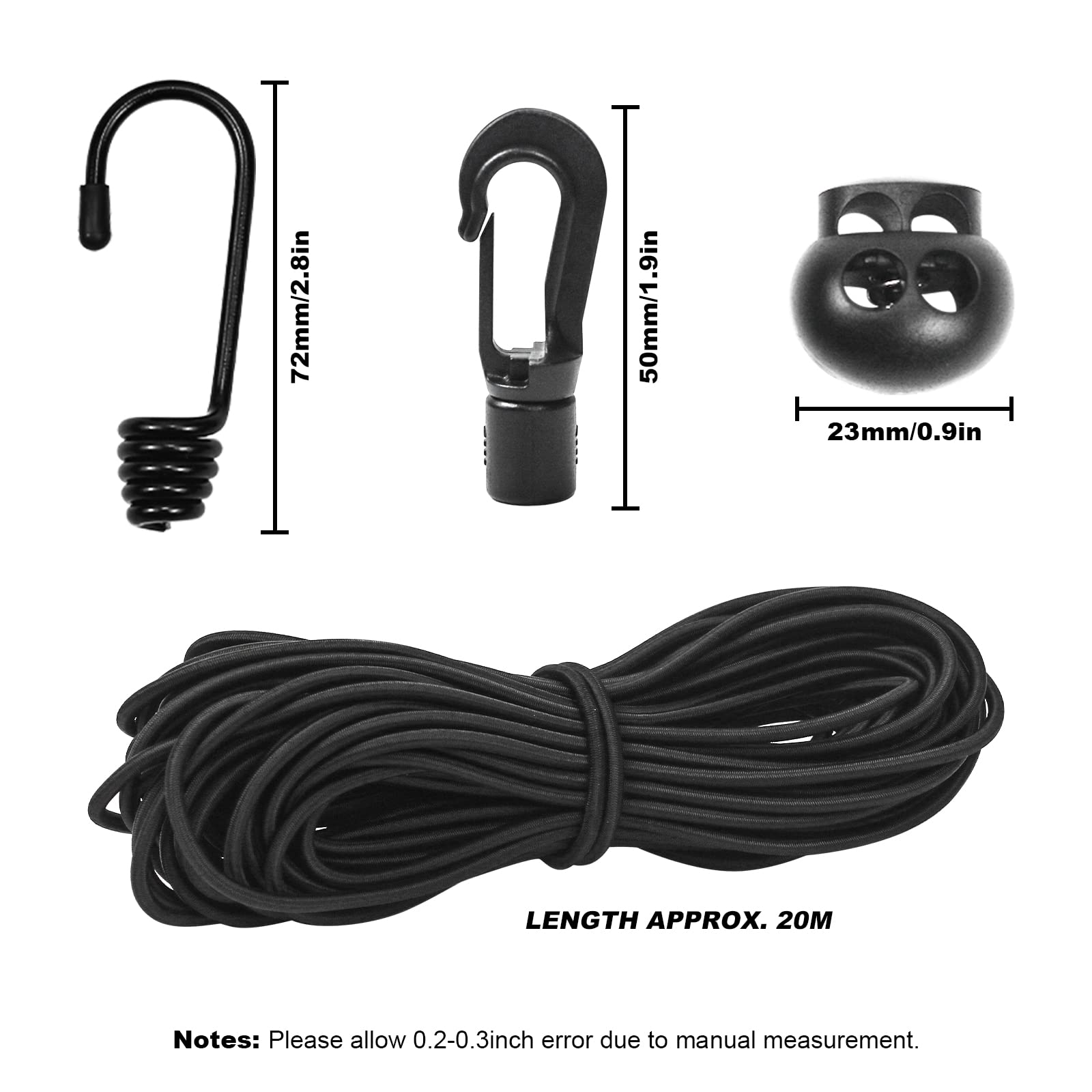 Bac-kitchen 65 ft elastic nylon cords in use for kayak gear