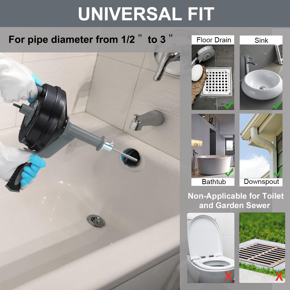 BACEYIOU drain auger drum housing shows durable, tidy storage design.