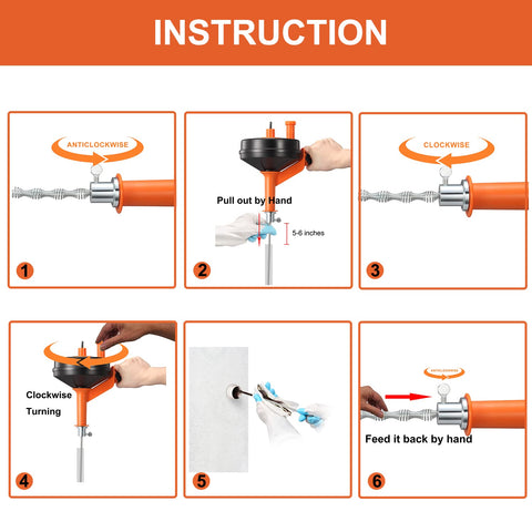 BACEYIOU drain auger 72A Mn-steel cable resists wear on tough clogs.