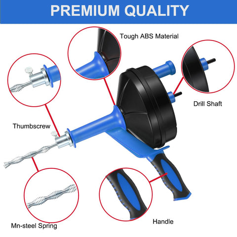 BACEYIOU drain auger glove included for clean, safe snaking.