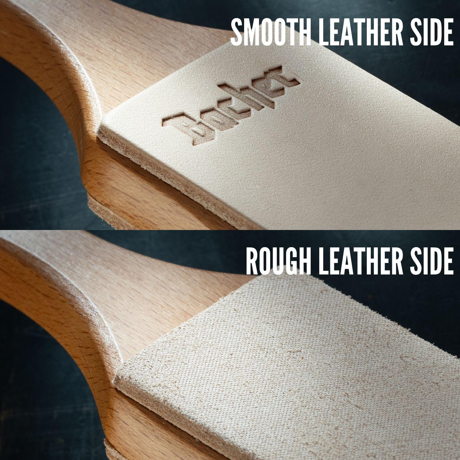 Bacher beechwood paddle handle detail showcasing handcrafted finish and FSC-certified sourcing