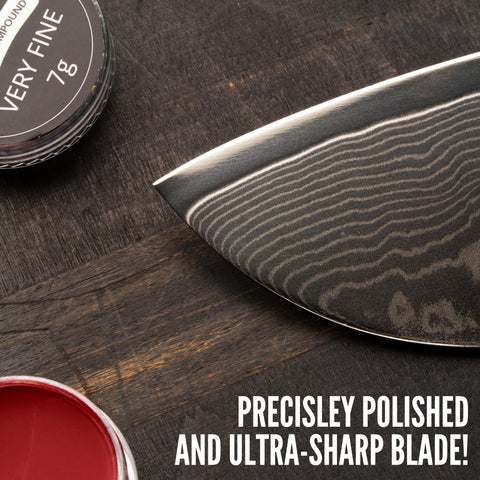 Bacher green compound on strop for edge refinement
