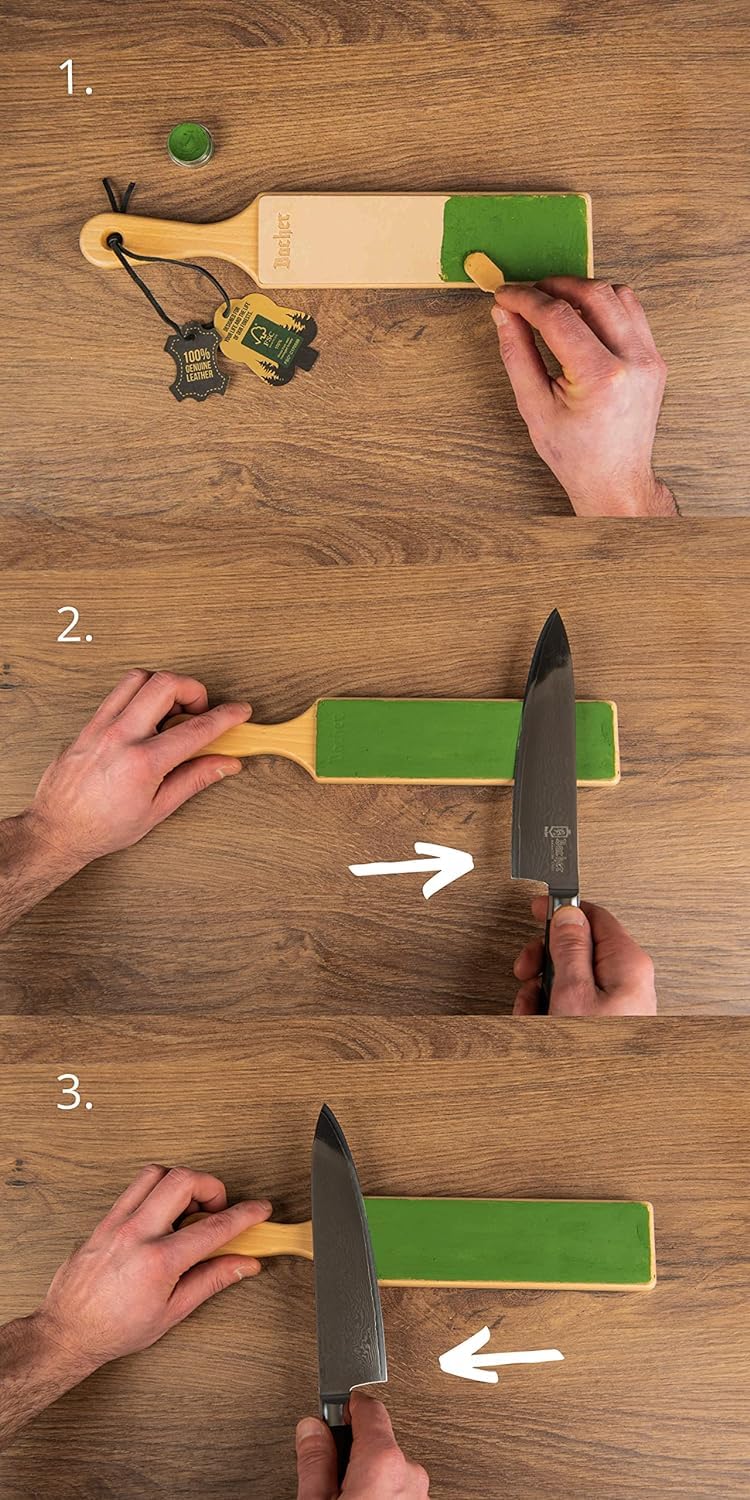 Bacher wooden handle detail highlighting sustainable craftsmanship and natural grain
