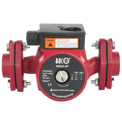 BACOENG 110V hot water recirculating pump front view showing compact efficiency