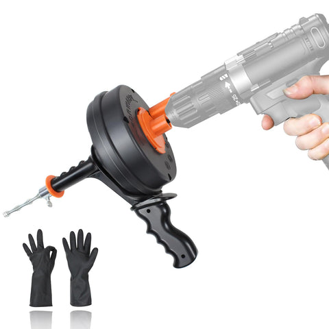 BACONG drain snake with drill adapter enables powered clog removal.