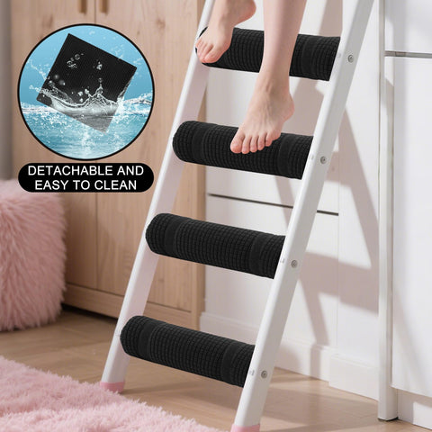 Badashun ladder pad wrapped on ladder demonstrates slip resistance and cushioning.