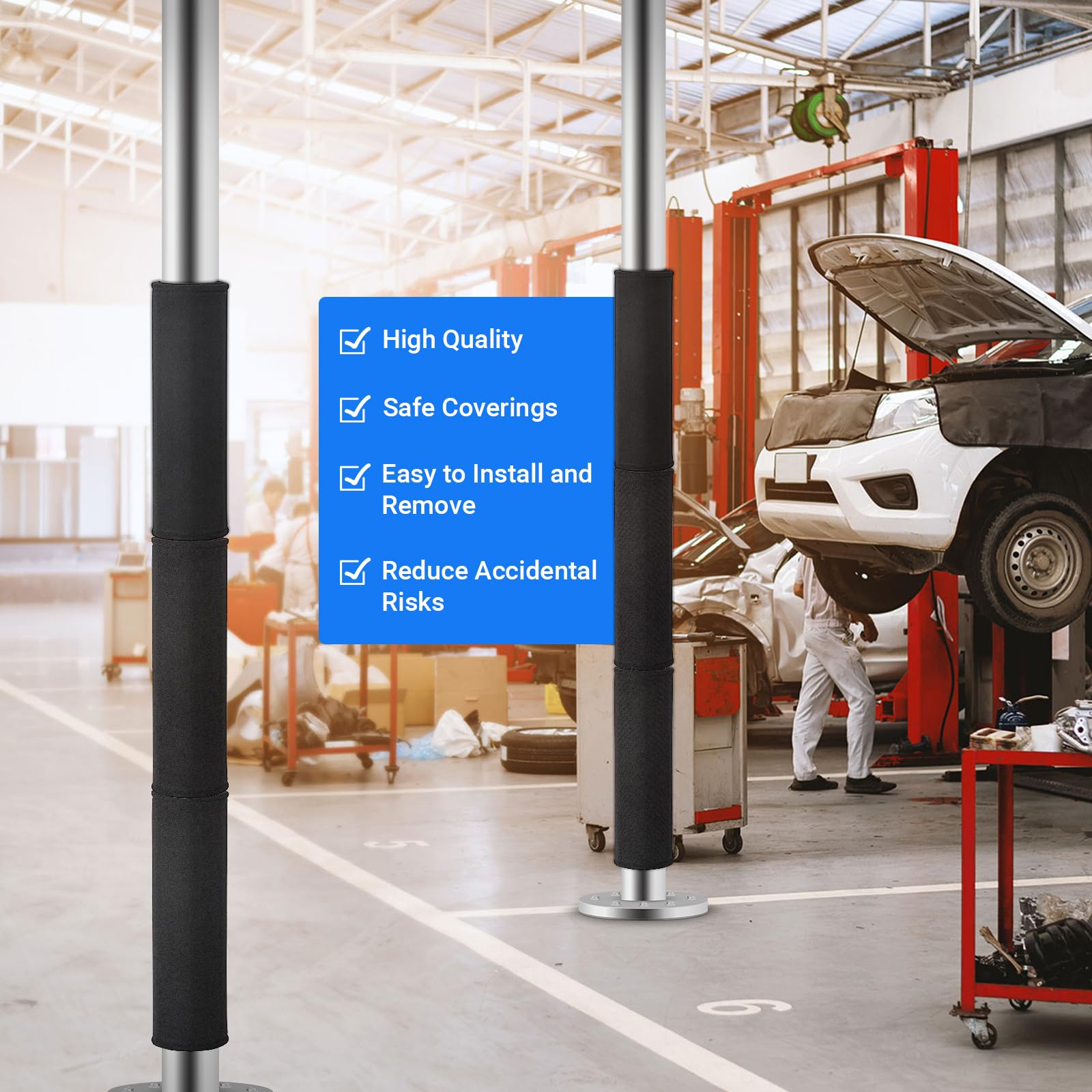 Badashun pole wrap installation ease with hook-and-loop for a snug fit.