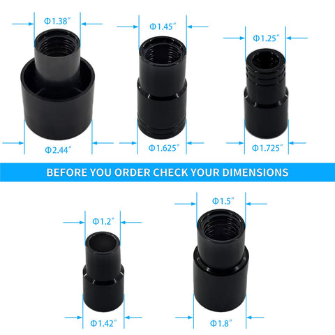 BAFOLLGY five-piece hose fittings enable versatile dust capture.