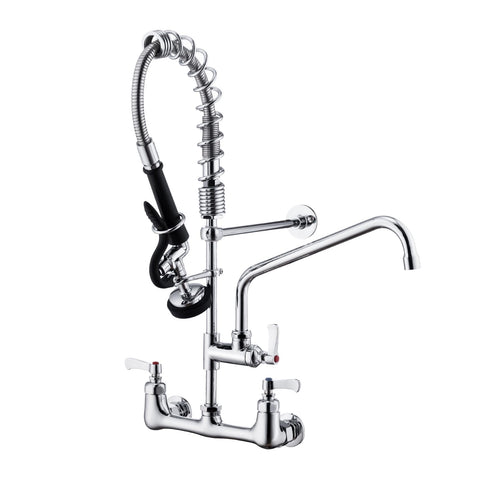 BAGNOLUX commercial sink faucet with 8-inch center wall mounting for flexible installation.