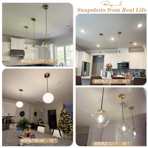 Bagood dimmable globe pendant suitable with dimmer switches for mood lighting