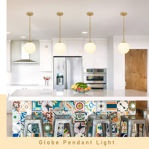 Bagood easy-install globe pendant with pre-assembled components