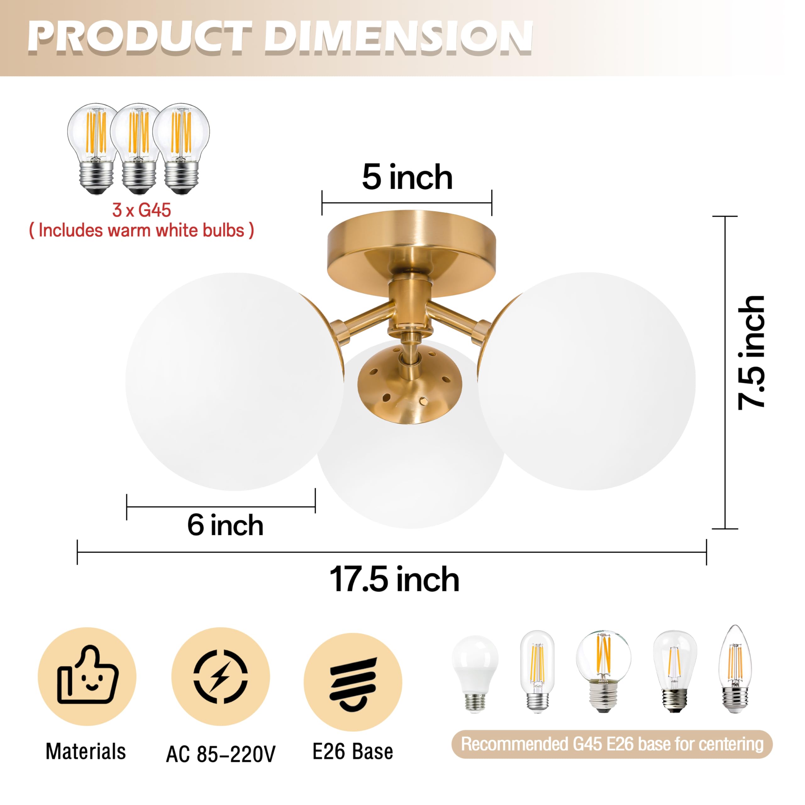 Bagood gold finish metal pole detail adds durability and premium look.