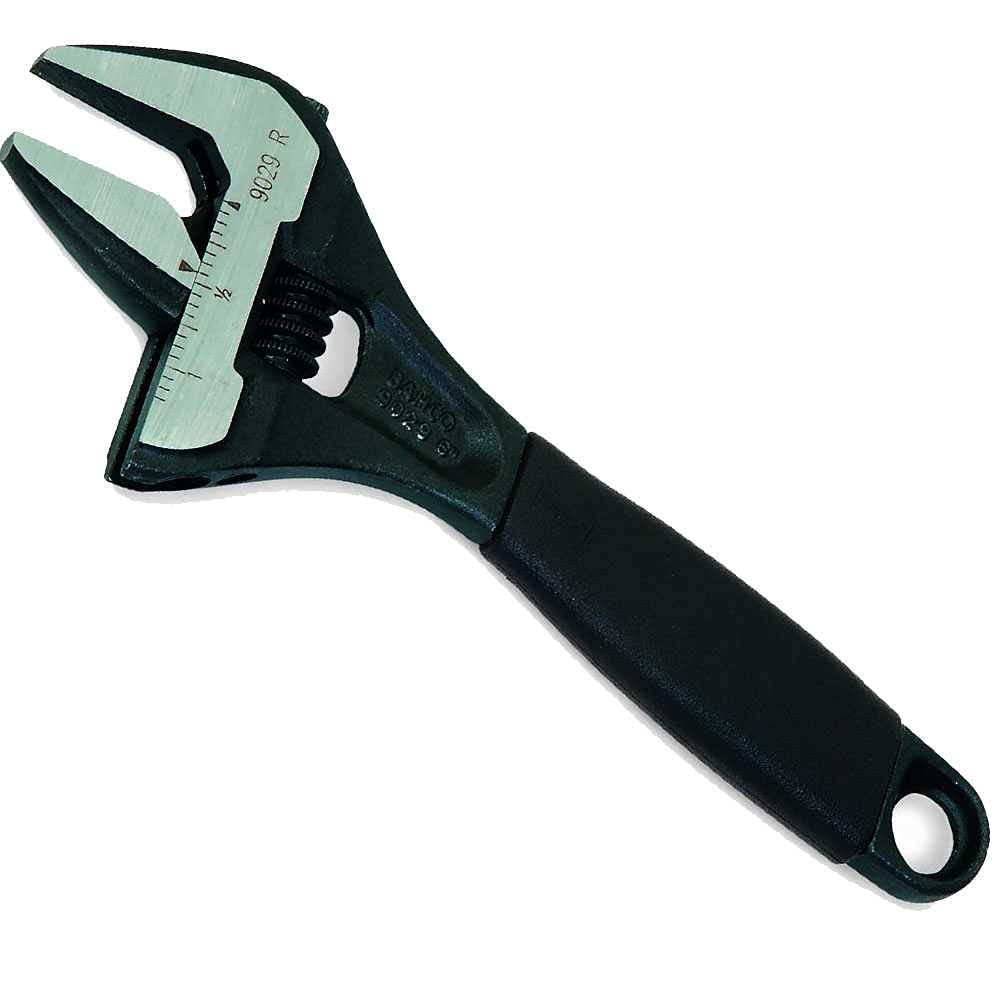 Bahco BAH9029RUS 6-inch big-mouth wrench with slim head for confined spaces.