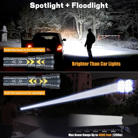 Baibian flashlight USB recharge port for quick, convenient charging on the go