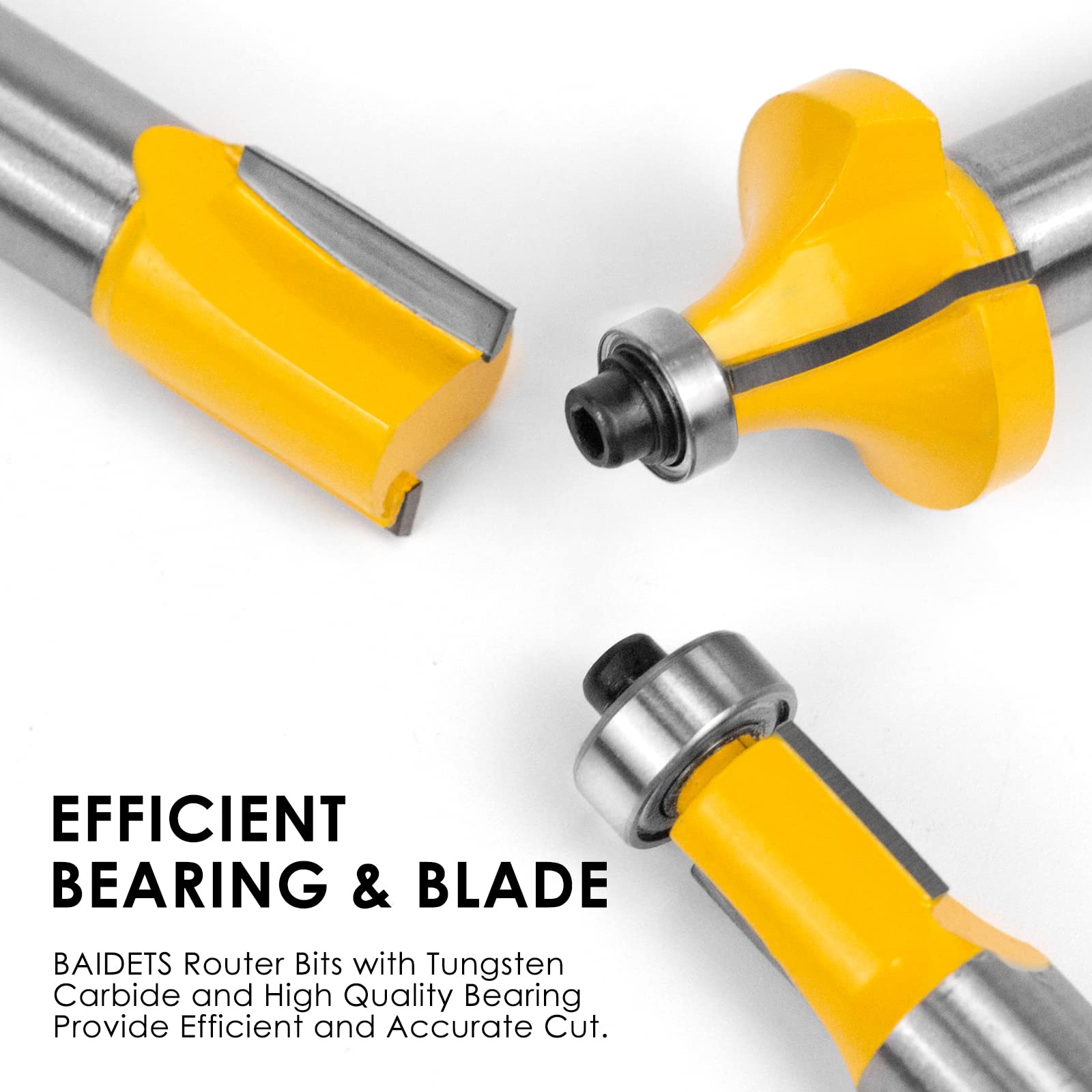 BAIDETS 45-degree chamfer-bit-1-1-4-in delivers clean bevels for trim work