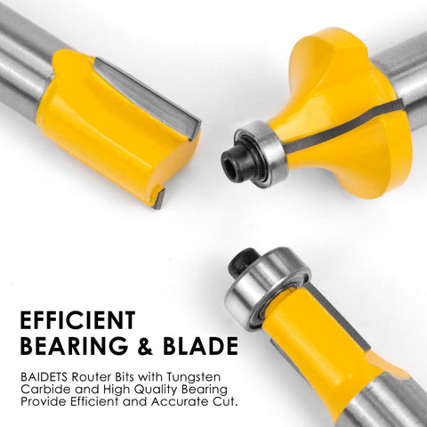 BAIDETS 45-degree chamfer-bit-1-1-4-in delivers clean bevels for trim work