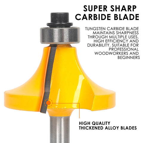 BAIDETS Round nose bit 1/4in creates smooth edge profile.