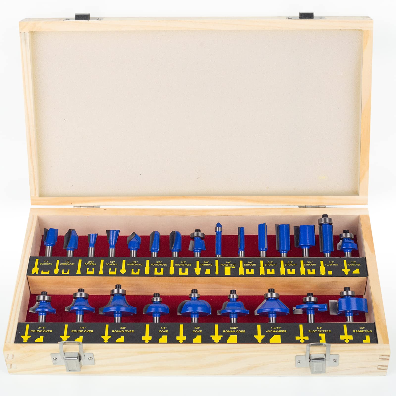 BAIDETS router bits set in blue case for versatile woodworking tasks