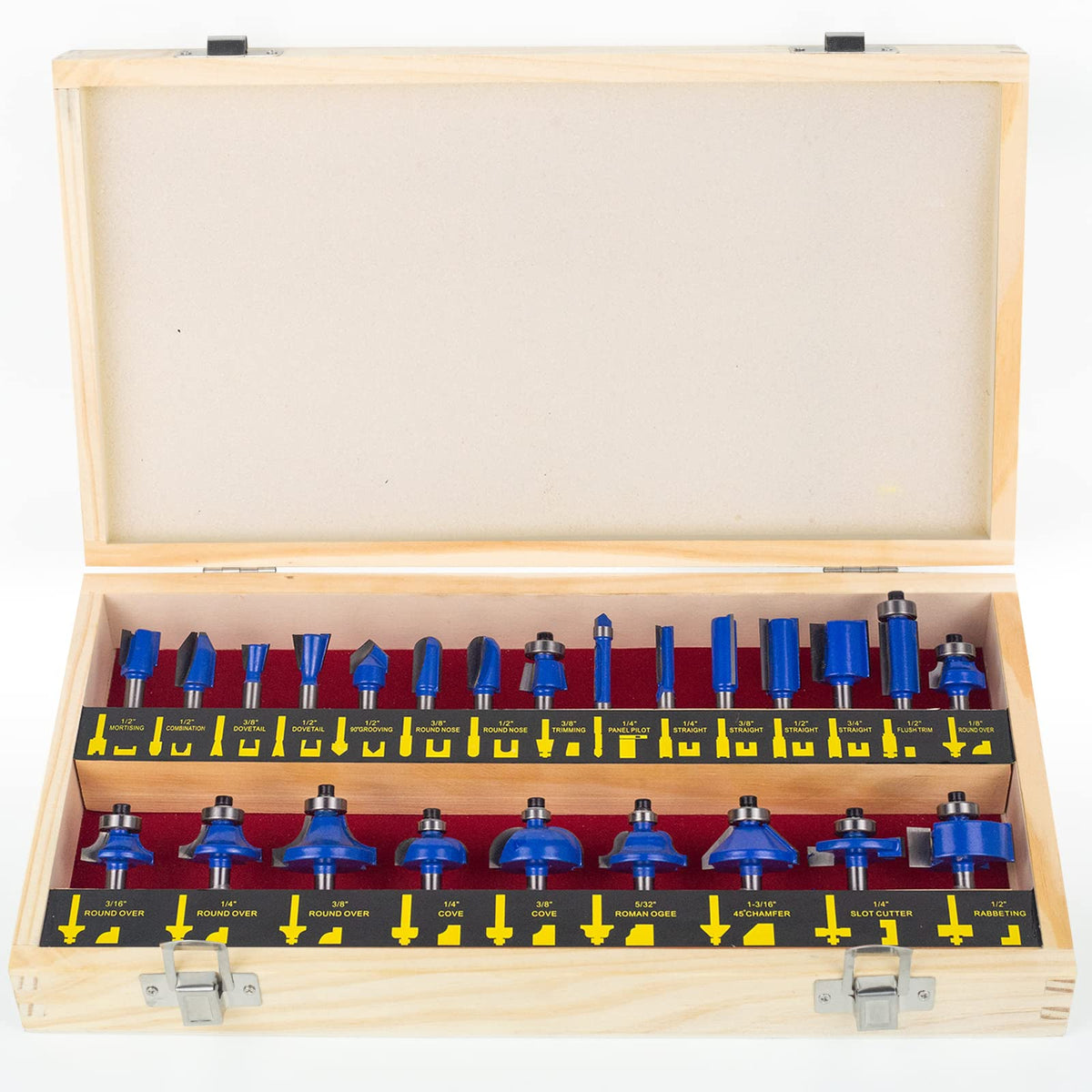 BAIDETS router bits set in blue case for versatile woodworking tasks