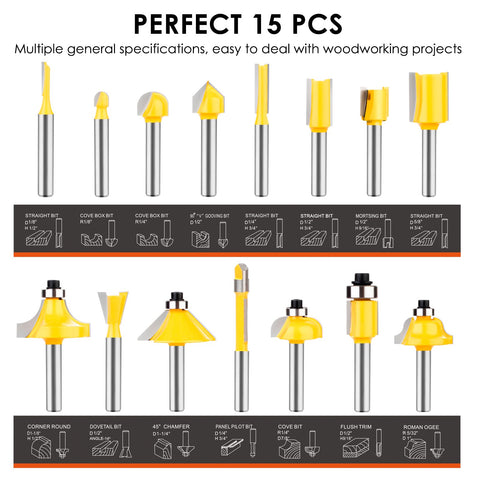 BAIDETS router bits set dovetail 1/2 for precise joinery.
