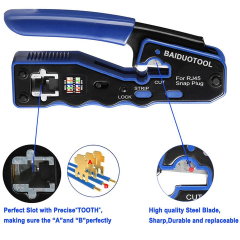 BAIDUOTOOL yellow mini wire stripper for quick cable prep.