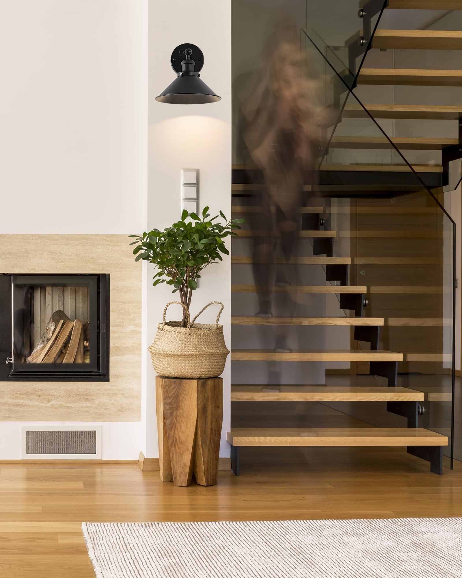 Bailoch wall sconce ideal for hallway or stairs lighting.