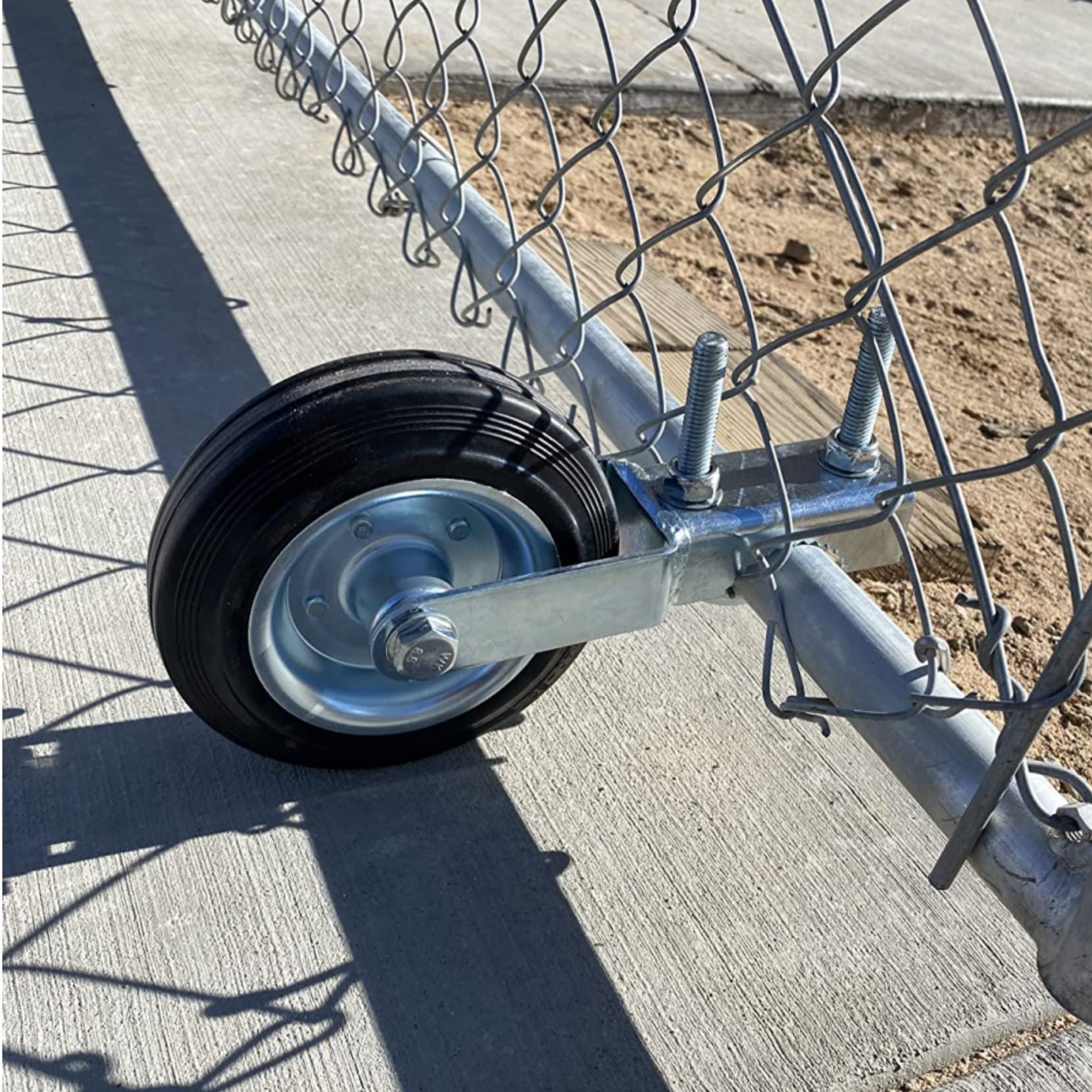Bailoo gate wheel adjustable fit for 1-5/8 to 2-1/8 inch pipes.