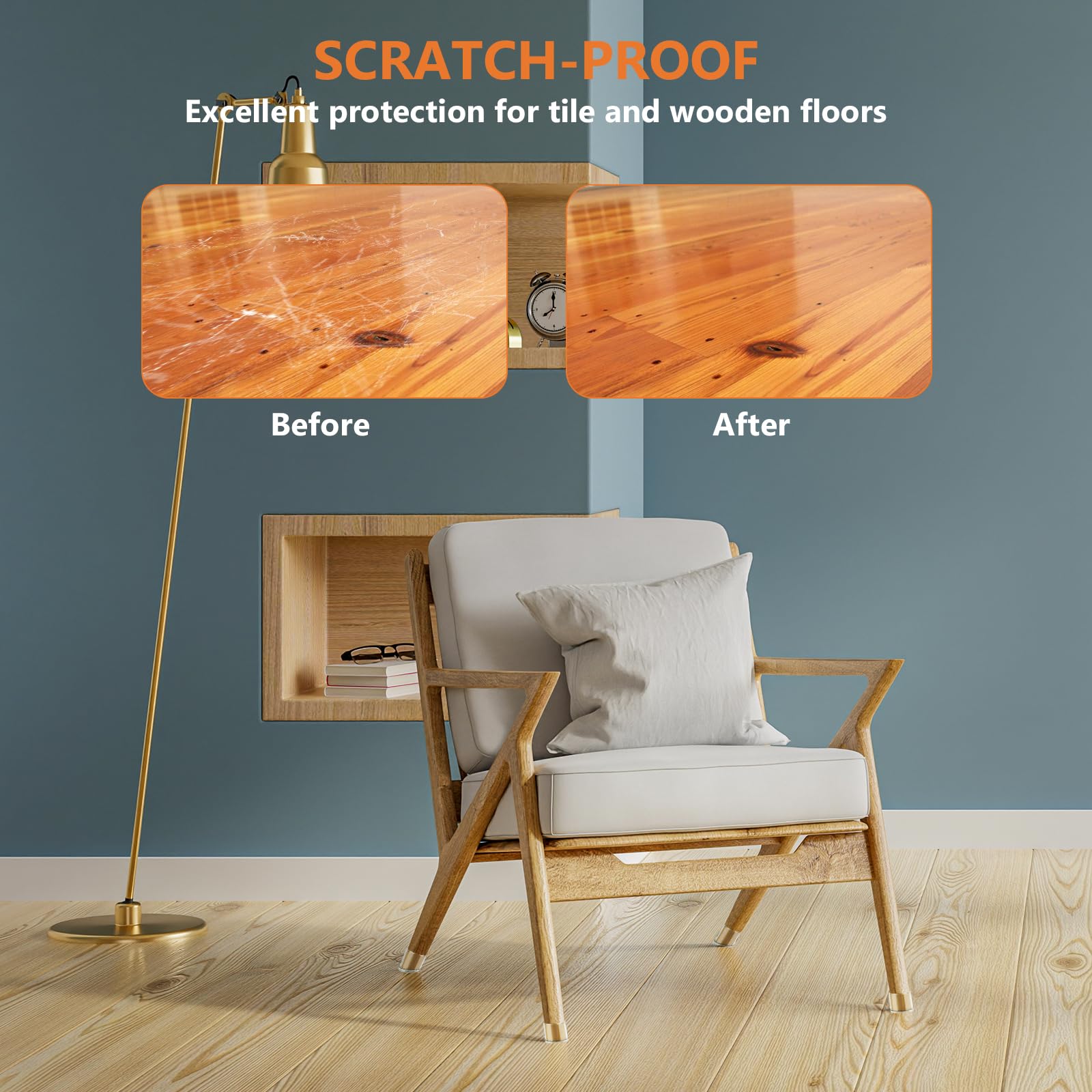BAIPOK easy-install chair leg covers for square legs on tables and sofas