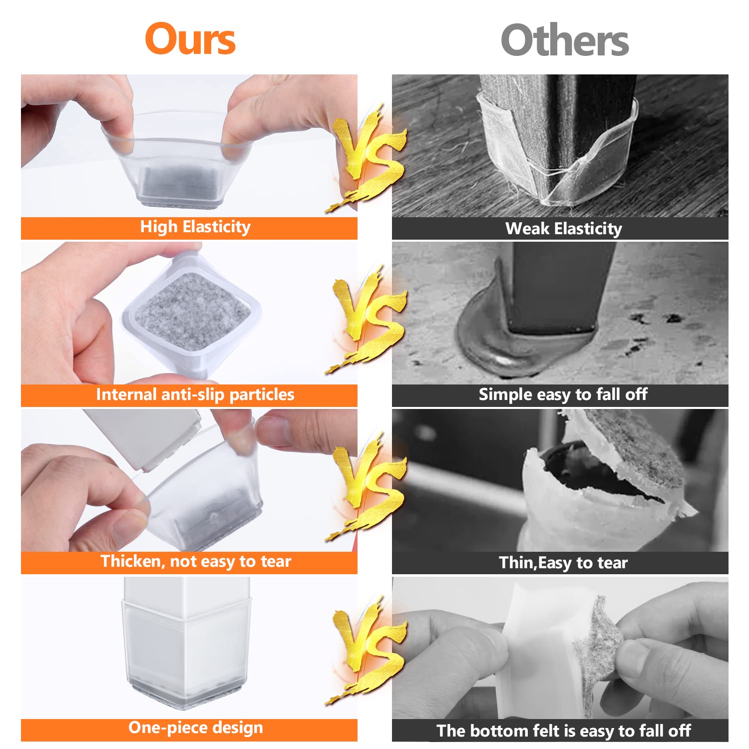 BAIPOK durable 2mm-wall protectors resist wear on heavy furniture.