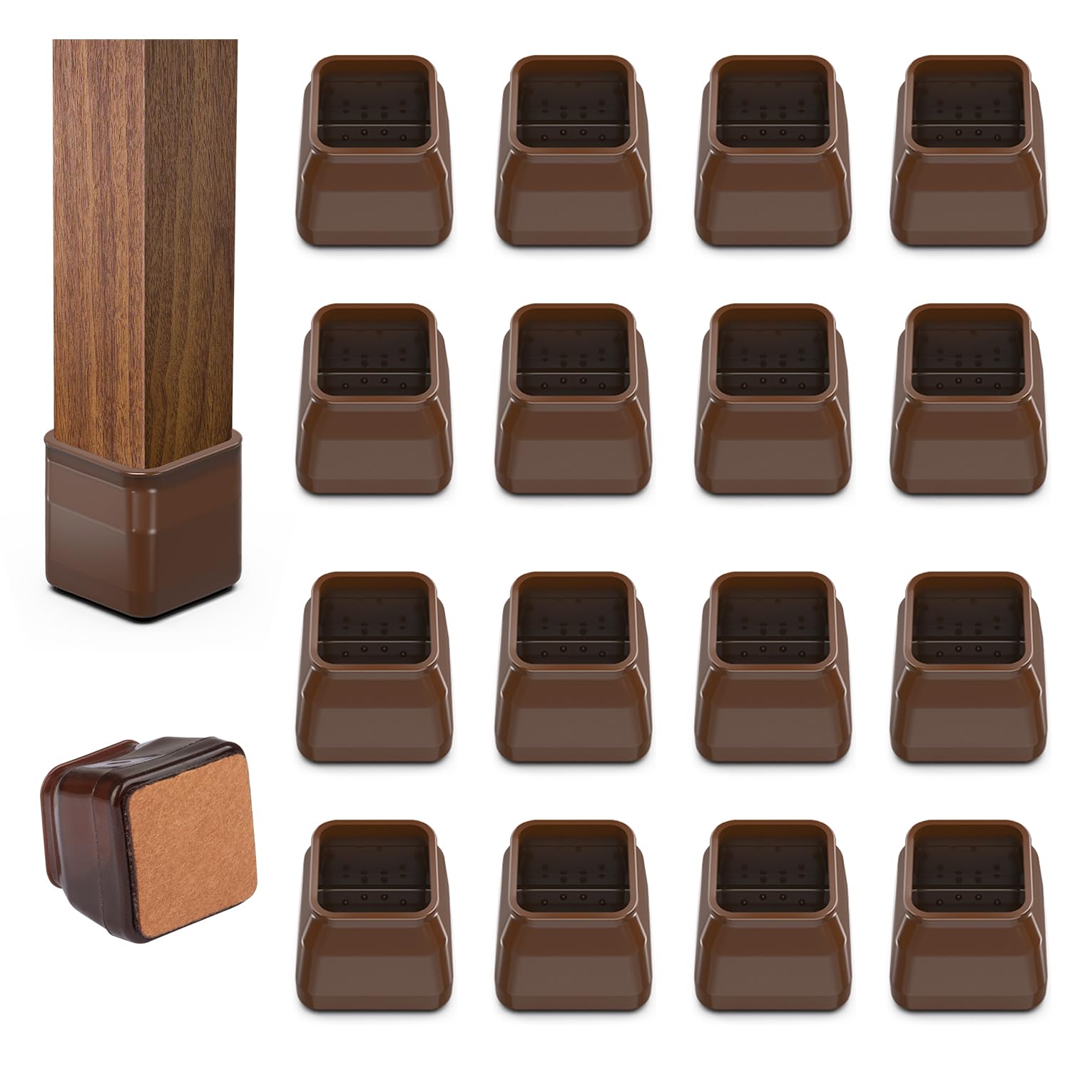BAIPOK square chair leg protectors pack protects hardwood floors while preserving furniture look