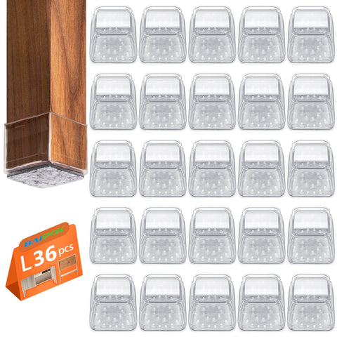 BAIPOK square chair leg protectors with felt bottom on hardwood floors