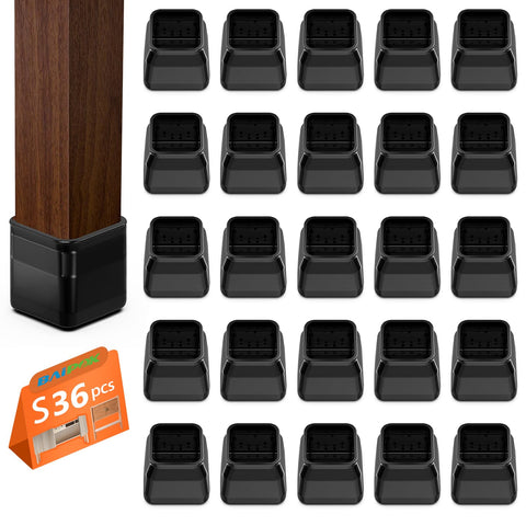 BAIPOK square chair leg protectors with transparent silicone protect floors from scratches