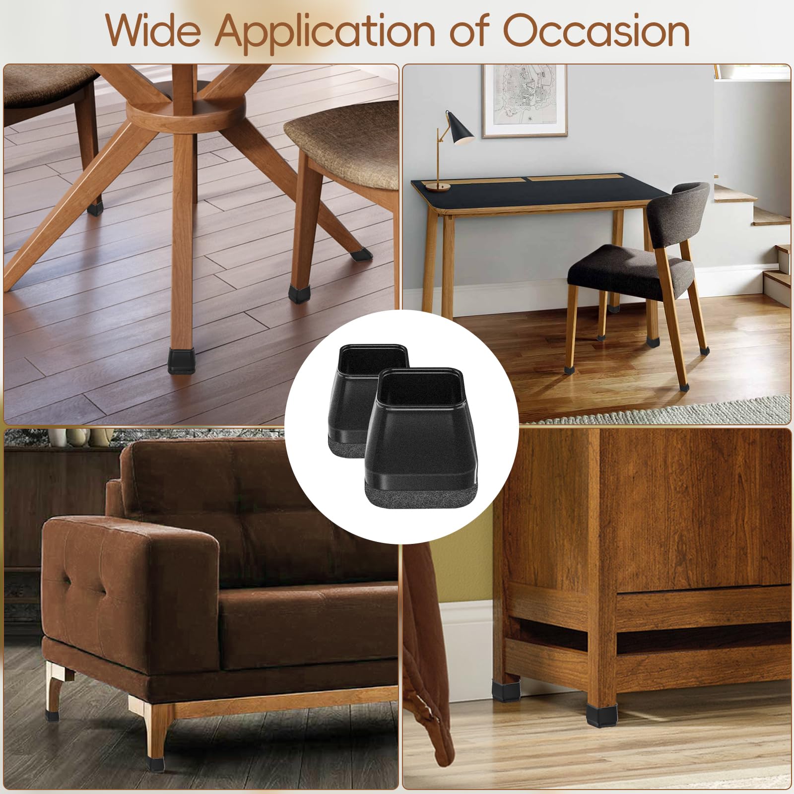 BAIPOK square-leg protector fits chairs, tables, and cabinets for a seamless look