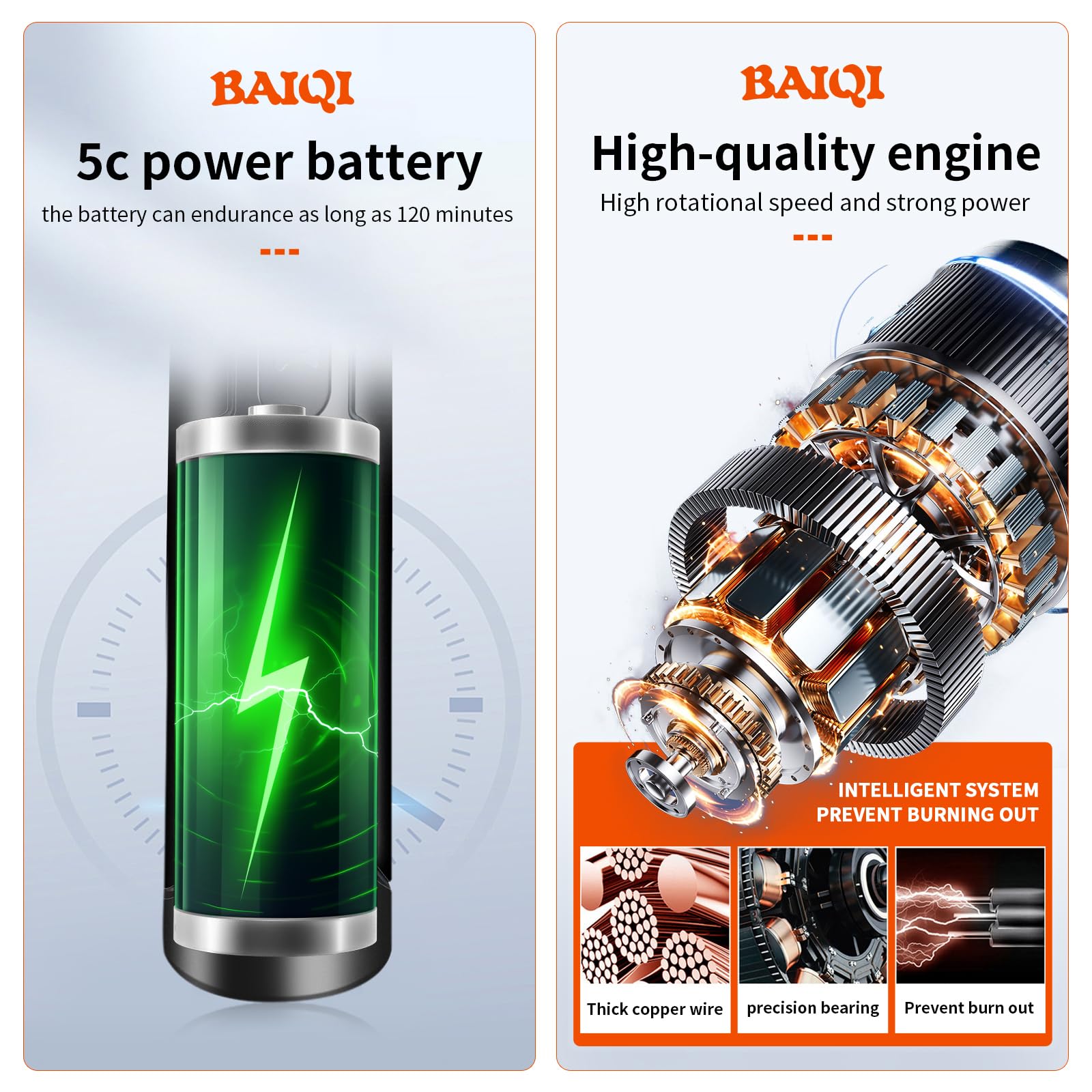 BAIQI mini electric rotary tool three-speed control for wood, metal, and plastic tasks