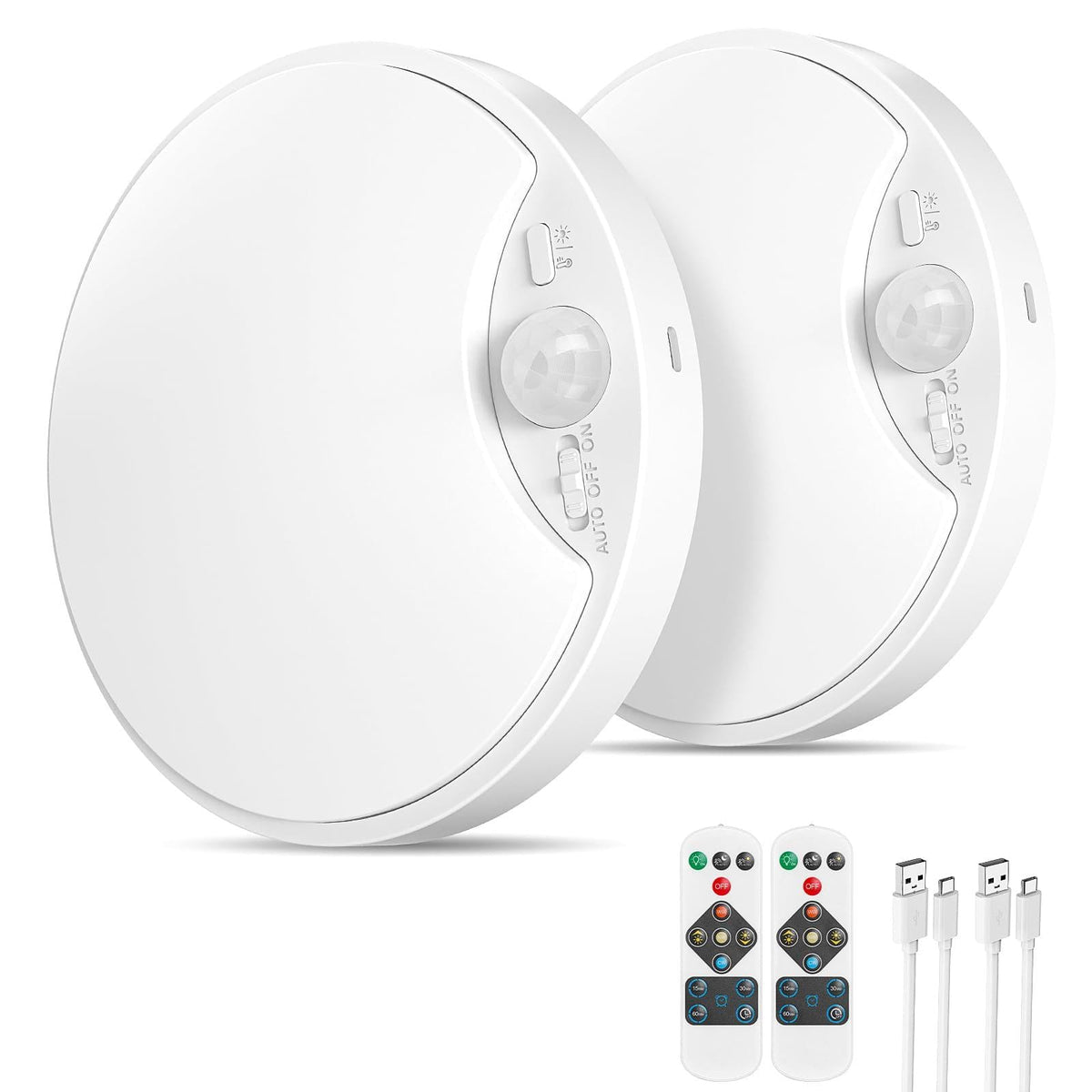 Bairth 2-pack wireless ceiling light mount shows easy magnetic installation.