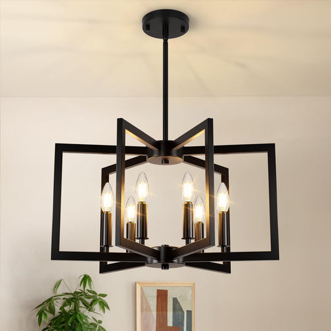 Bairth 6-light chandelier assembly view highlights secure installation.