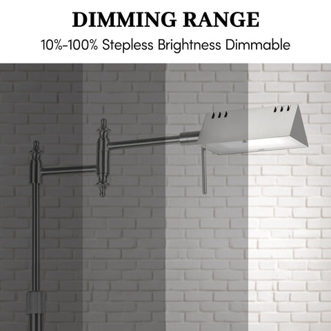 Bairth dimmable floor lamp with 360 degree swing arm directs light precisely
