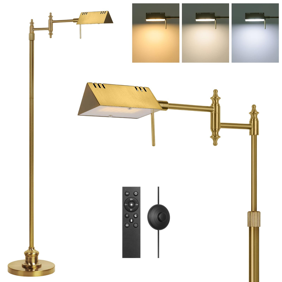 Bairth dimmable pharmacy floor lamp remote control for versatile living room lighting.