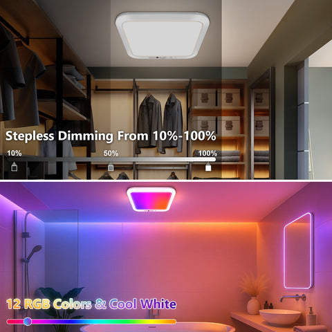 Bairth LED shower light no wiring, easy plug-free setup in bathroom.