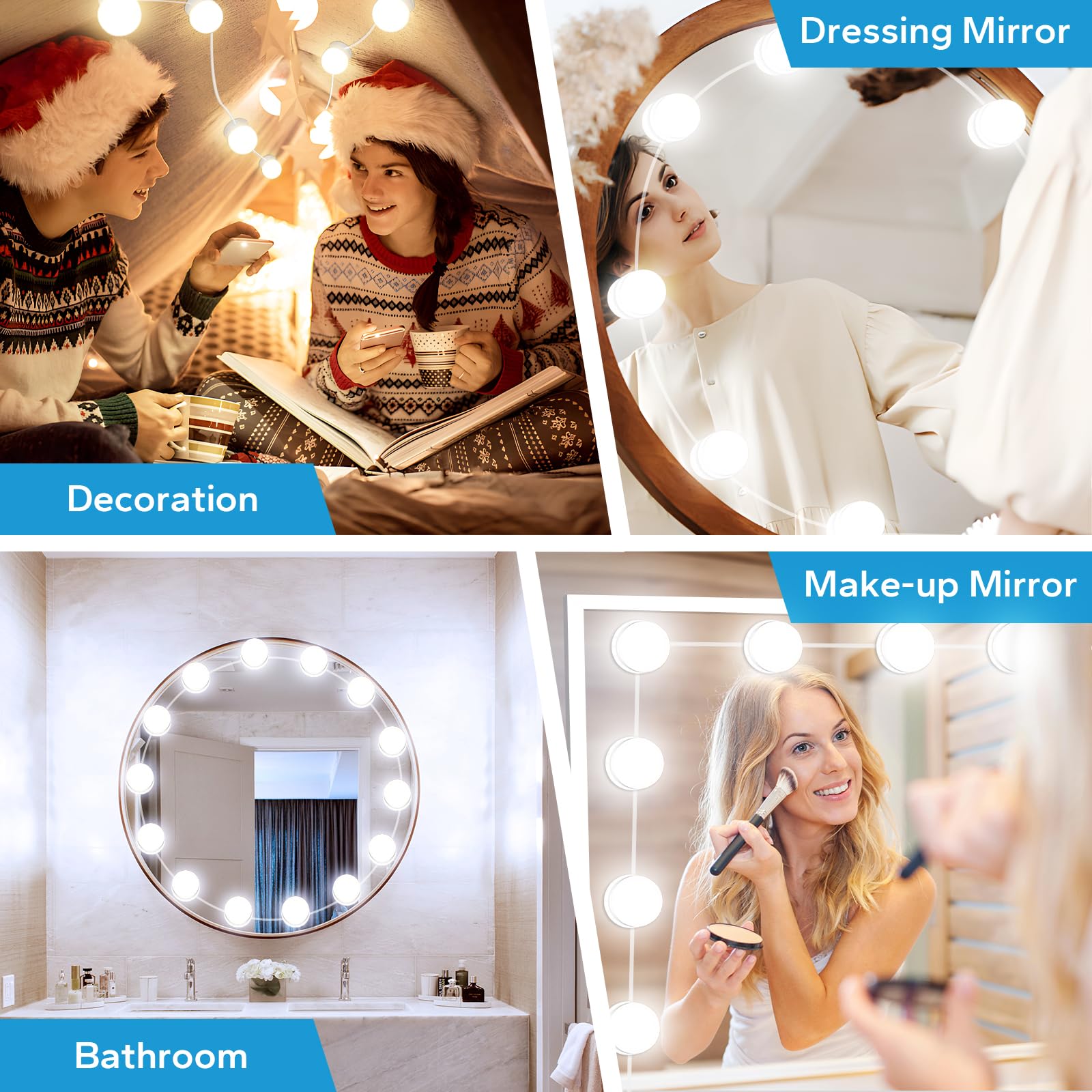 Bairth adjustable wire and adhesive mounting keep mirrors clean and secure.