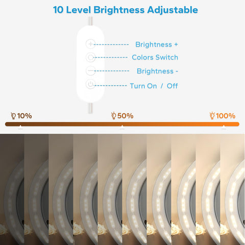 Bairth vanity lights brightness-levels provide precise control from day to night routines.