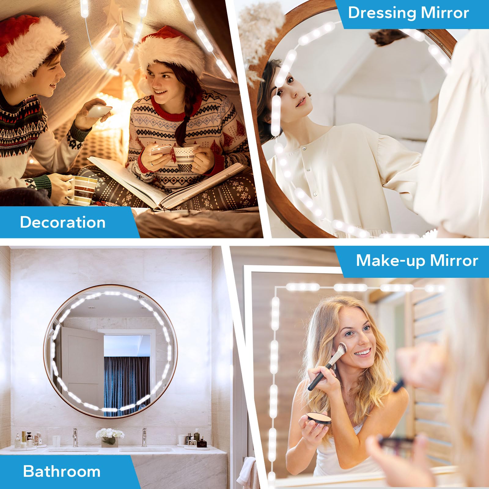 Bairth vanity lights flicker-free design reduces eye strain.