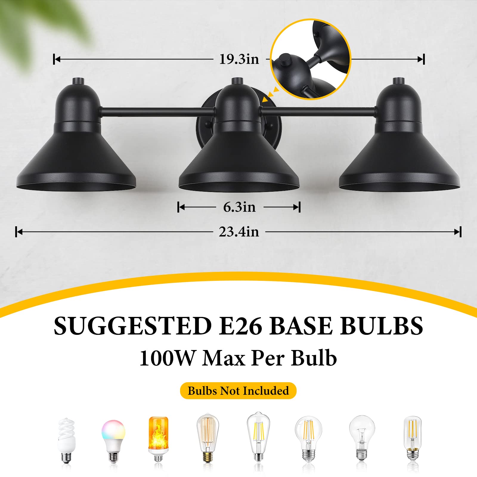 Bairth modern farmhouse bathroom sconce with durable rustproof finish.